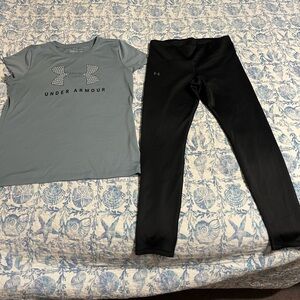 Under Armour Gray and Black Track Pants & Joggers